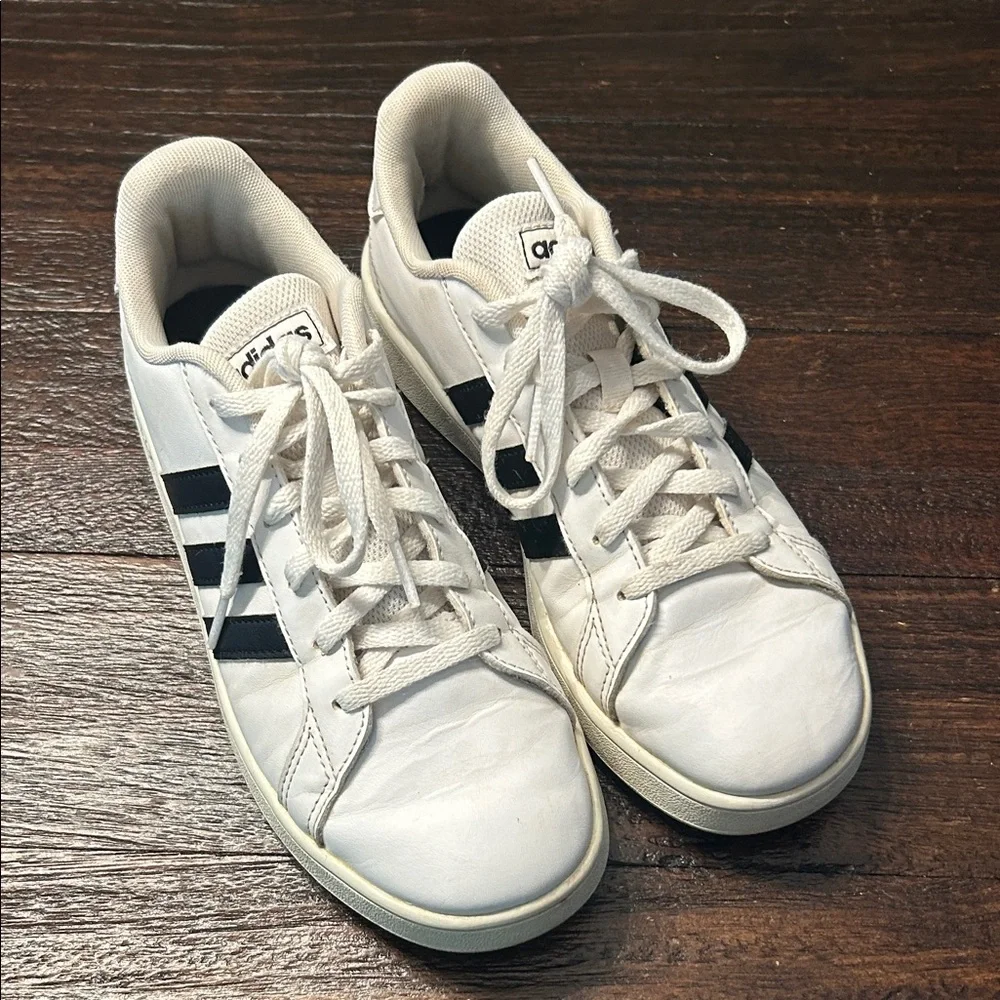 Adidas Grand Court White and Black Classic Sneakers